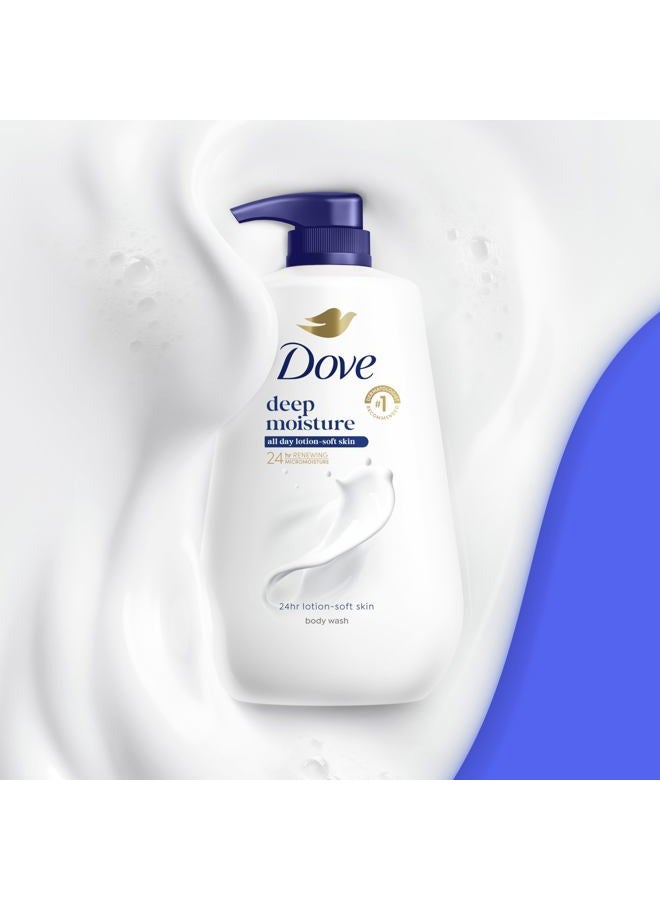 Dove غسول الجسم عميق الترطيب لمدة 24 ساعة - مرطب للبشرة الناعمة غسول مرطب للبشرة بدون كبريتات وبدون بارابين 30.6 أونصة - Image 4